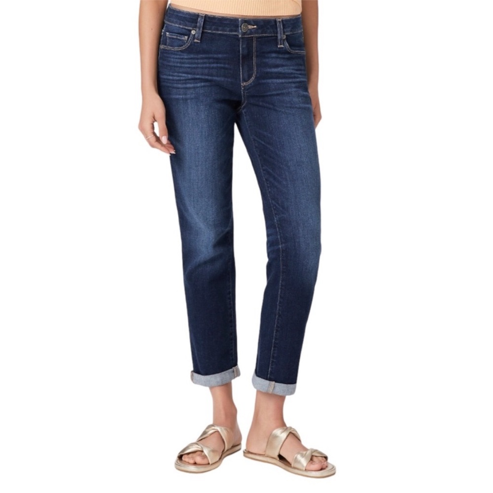 PAIGE Dark Blue Cropped Ankle Jeans